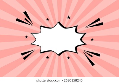 Pink Comic Pop Art Background com Bolha de Fala em Branco. Ilustração vetorial.