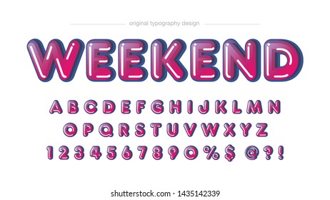 Pink Comic Rounded Artistic Font Design Typography