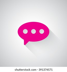 Pink Comment web icon on light grey background