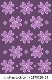 Pink common mallow flowers flat vector wallpaper. Cute common mallow flowers cartoon vector wallpaper for graphic design, illustration, and decorative element