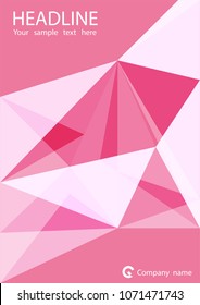 Pink company flyer design. Vector illustration template in A4 size.