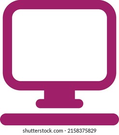 Pink computer, illustration, vector on a white background.