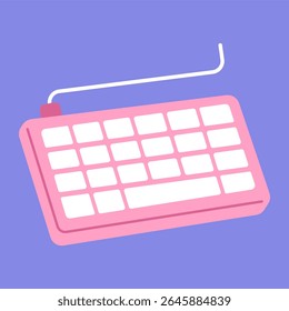 pink computer keyboard isolated background
