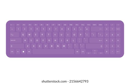 Pink computer keyboard isolated on white	