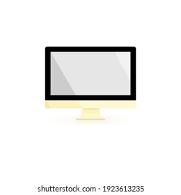 pink computer, on a white isolated background