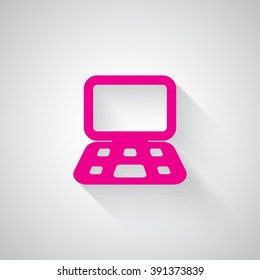 Pink Computer web icon on light grey background