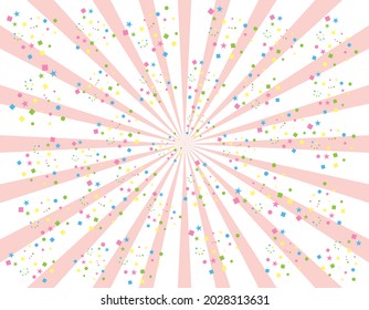 Pink concentrated line with confetti