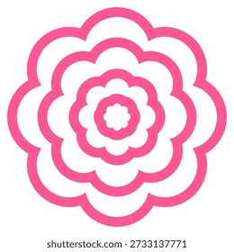 Pink Concentric flower shapes Vector