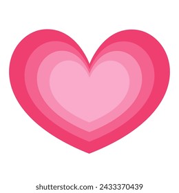 Pink Concentric Hearts Vector Illustration