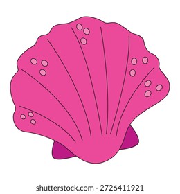 Casca de concha rosa isolada sobre fundo branco