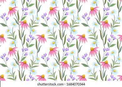 Flores de cono rosa sin fisuras para papel de tela textil.