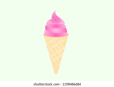 Pink Cone Ice Cream