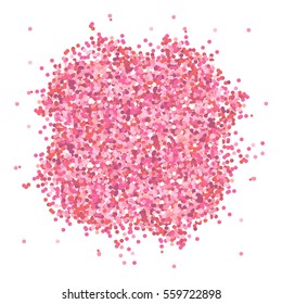 Pink Confetti Background With Text Place On White Background. Vector Editable Illustration