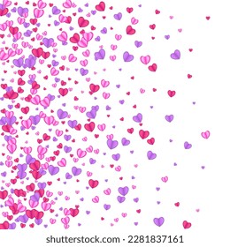 Vector blanco de fondo de confeti rosado. Corazón de textura por volumen. Ilustración De Decoración Púrpura. Ilustración del cumpleaños del corazón violento.