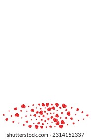 Pink Confetti Background White Vector. Congratulation Pattern Heart. Red Art Backdrop. Violet Confetti Volume Illustration. Fond Present Frame.