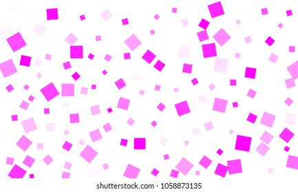 Pink Confetti in the Form of Rectangles on White Background