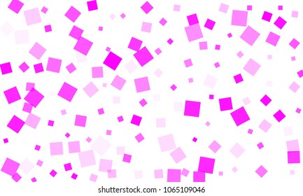 Pink Confetti in the Form of Rectangles on White Background