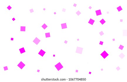 Pink Confetti in the Form of Rectangles on White Background