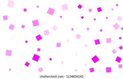 Pink Confetti in the Form of Rectangles on White Background