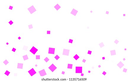 Pink Confetti in the Form of Rectangles on White Background