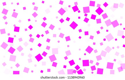 Pink Confetti in the Form of Rectangles on White Background