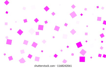 Pink Confetti in the Form of Rectangles on White Background