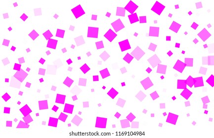 Pink Confetti in the Form of Rectangles on White Background