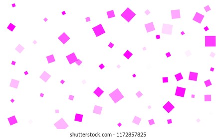 Pink Confetti in the Form of Rectangles on White Background