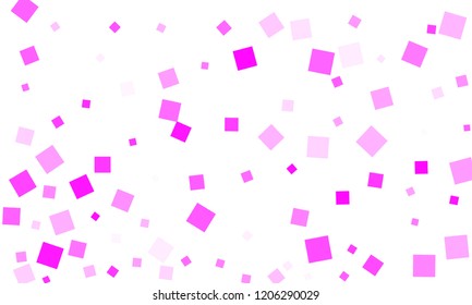 Pink Confetti in the Form of Rectangles on White Background