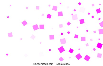 Pink Confetti in the Form of Rectangles on White Background