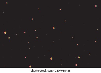 Pink Confetti Holiday. Yellow Starry Modern. Red Stars Anniversary. Purple Vector Background. Blue Pattern Sky. Coral Texture Poster. Celebration Poster. Party Cosmos.