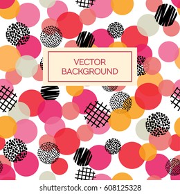 Pink confetti memphis seamless pattern vector background