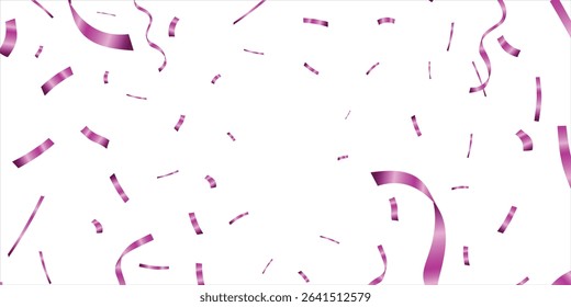 Pink confetti, paper scatter falling on the floor festive of celebration party abstract background vector illustration, Valentines With Many Falling Pink Confetti, Red Heart Party and decoration. 