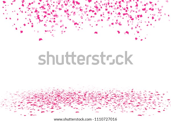 お祝いのパーティーの抽象的背景に床に散らばるピンクの紙吹雪 ベクターイラスト のベクター画像素材 ロイヤリティフリー