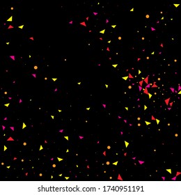Pink Confetti Texture. Red Party Celebration. Yellow Birthday Year. Isolated Paper. Purple Falling Holiday. Celebrate Graphic. Carnival Decor. Christmas Wedding.