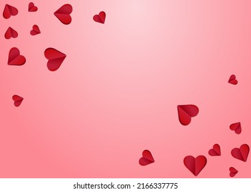 Pink Confetti Vector Pink  Backgound. Valentine Hearts Wallpaper. Maroon Color Romantic Heart Poster.