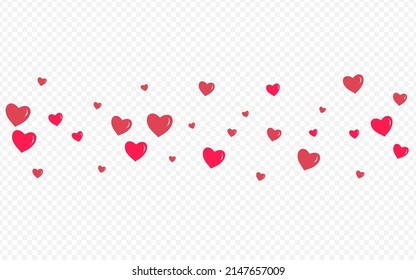 Pink Confetti Vector Transparent Backgound. Wedding Papercut Texture. Burgundy Birthday Hearts Postcard.