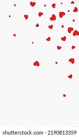 Pink Confetti Vector Transparent Backgound. 3d Papercut Pattern. Maroon Color Happy Heart Template.