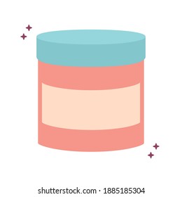 contenedor rosa para crema con chispas diseño de ilustración vectorial