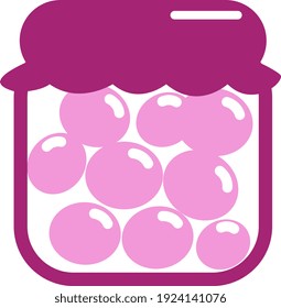 Pink cookie jar, illustration, vector on white background.