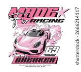 Pink cool supercar racing design