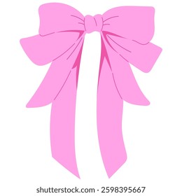 pink coquette or ribbon flat illustration for decoration 
