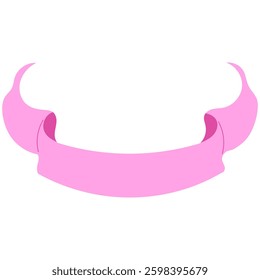 pink coquette or ribbon flat illustration for decoration 