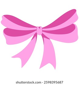pink coquette or ribbon flat illustration for decoration 