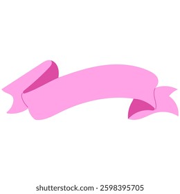 pink coquette or ribbon flat illustration for decoration 
