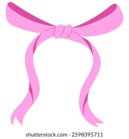 pink coquette or ribbon flat illustration for decoration 