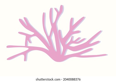 Pink coral bush silhouette logo on a white background