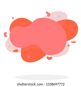 Pink and coral flat style abstract vector banner isolated on white background. Modern geometric liquid form. Modern template. Template for the design for logo, flyer, presentation etc. Vector