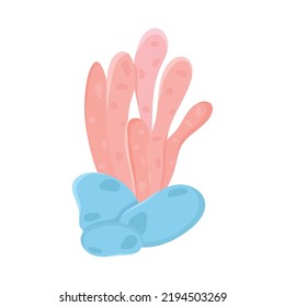pink coral icon on white background