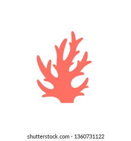 Pink coral on white background. Vector illustration